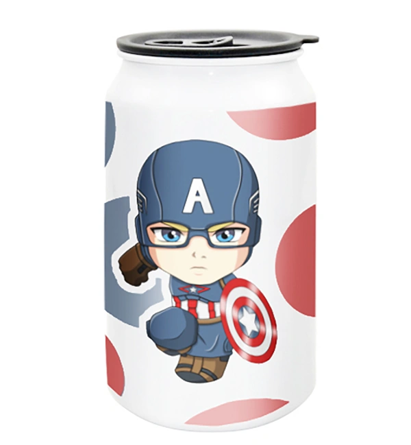 YOGDOTS Metal Sipper Drink Can Shaped  Kids gift pack of 10 - 350 ML, Kids Designs